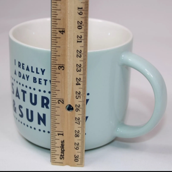 Threshold Stoneware I Really Need a Day Between Saturday & Sunday Blue Mug Cup - Picture 8 of 9